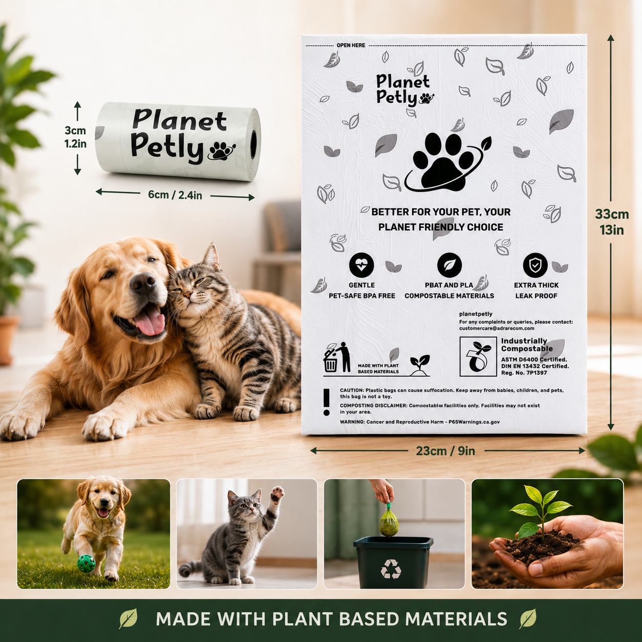 Certified Compostable Pet Waste Bags view 3